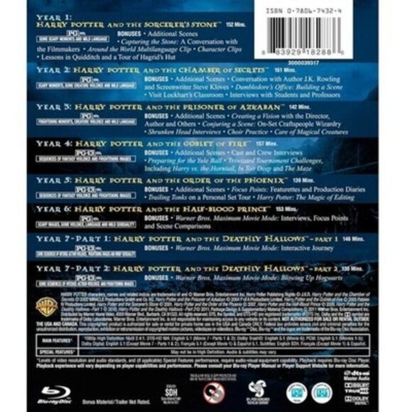 Harry Potter Complete 8-Film Collection (Blu-ray 8 Discs) *BRAND NEW SEALED* - Picture 2 of 3